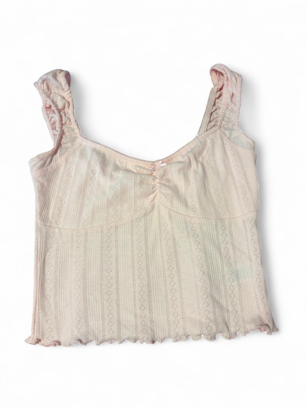 Ardene Light Pink Lace Trim Tank Top